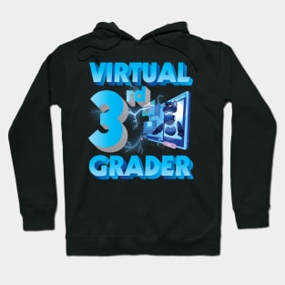 Virtual 3rd Grader Student Teacher Happy Back To School Day Hoodie